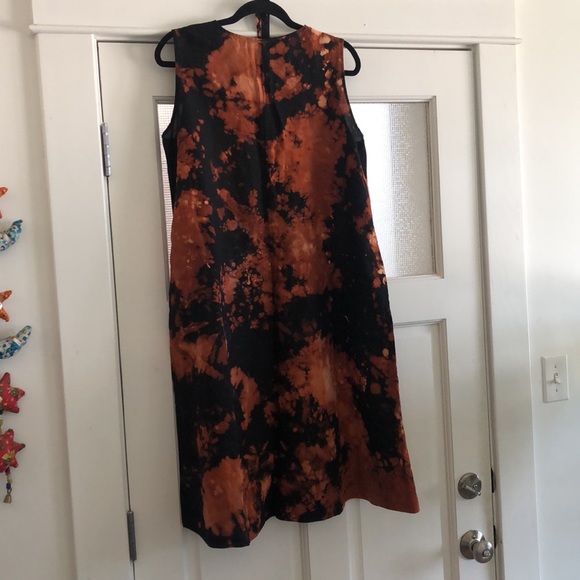 Black Desert Hand Dyed Linen Tent Dress with Pockets Tie Belt Small Batch Dye - Picture 6 of 10